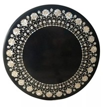 24&quot; Marble Coffee Round Table Top Mother of Pearl Mosaic Work Inlay Garden Decor - £596.45 GBP
