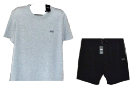 Hugo Boss Men&#39;s Cotton Jersey Suit Black Shorts Size 2XL Gray T-Shirt Si... - $88.55