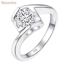 1.0CT Round Cut Moissanite Wedding Engagement Rings For Women 925 Sterling Silve - £58.36 GBP