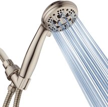 AquaDance High Pressure 6-Setting Full Brushed Nickel Handheld Shower He... - £18.86 GBP