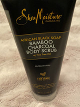 shea moisture african black soap Bamboo Charoal Body Scrub New/sealed - £7.45 GBP