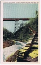 Postcard Railroad Bridge &amp; Jacob&#39;s Ladder Watkins Glen New York - £2.36 GBP