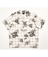 John Ashford XL Beige Green & Gray Tropical Hawaiian Leaves Floral S/S Shirt 48" - $12.87