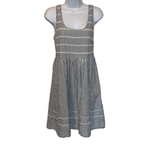 Old Navy Womens Small Blue White Striped Scoop Neck Fit Flare Dress Sundress - £11.23 GBP