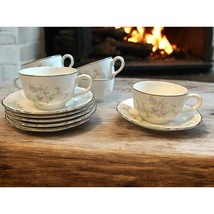 Vintage Homer Laughlin Jean set of 6 Teacups and Saucers - $49.46
