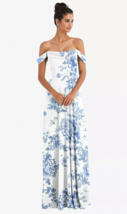 Off-the-Shoulder Draped Neckline Maxi Dress....TH065...Cottage Rose...Si... - $75.05