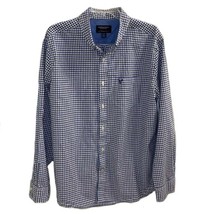 American Eagle Blue Check Athletic Fit Cotton Shirt Mens Size Extra Large XL - $12.00