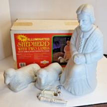 Vintage NOS Shepherd With Lambs Blow Molds Granite Grand Venture Lighted Works - £81.71 GBP