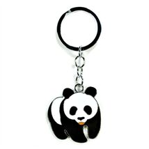 GIANT PANDA BEAR KEYCHAIN Metal Enamel Key Chain Ring 3.5" Charm NEW Gif... - $7.95