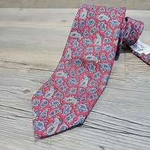 Vintage Christian Dior Paisley Tie Silk Red Made USA Classic Approx. 56&quot; Inches - £11.58 GBP