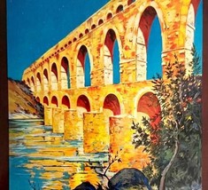 Le Pont Du Gard Postcard France Unused Unposted Vintage Poster Reprint E59 - £11.76 GBP