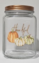 Square Glass Jars Thankful With Rose Gold Metal Lids 24 oz. - $14.99