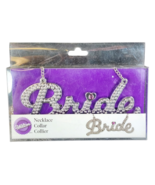 Wilton Bride Necklace Bachelorette Favor Silver with Rhinestones Sparkly - £5.42 GBP