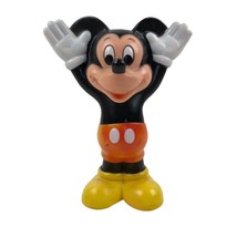 Mickey Mouse Plastic Rubber Toy Walt Disney Productions Vintage 7in Collectible - $14.85