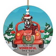 hdhshop24 Smiling Boxer Dog Christmas Ornament Gift Pine Tree Decor Hanging, It&#39; - $19.75