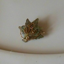 Vintage Abalone Shell Wired Leaf Brooch - £18.91 GBP