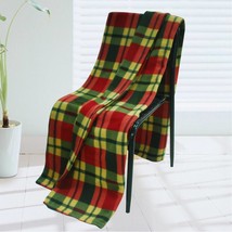 [Trendy Plaids - Red/Green/Yellow] Soft Coral Fleece Throw Blanket (71 by 79 ... - £24.31 GBP