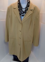 Sag Harbor Camel Colored Extra  Long Blazer Poly Sewed Pockets Sz 14/16 - £23.74 GBP