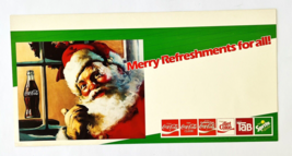 Coca Cola Coke Point of Sale Display Card Christmas Santa Merry Refreshments &#39;85 - £26.74 GBP