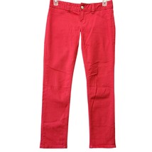 American Rag Women Pants Size 7 Juniors Red Stretch Vibrant Slim Straight Skinny - £11.32 GBP
