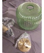 Art Deco Frosted Green Glass Light Shade Ceiling Fixture - €22,88 EUR