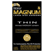 Trojan Magnum Thin Large Size Condoms with UltraSmooth Lubricant - £21.99 GBP