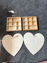 Wood Art Crafting Supplies-Lot of 4 Pcs-NEW Heart Plaque/Small Shelves N... - £7.82 GBP