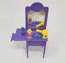 Vintage 1995 Tonka Littlest Pet Shop Star Styles Pet Salon Purple Dresser Mirror - $22.80