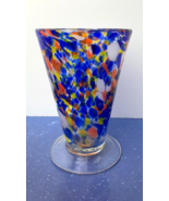 1 Source Inc Signature Hand Blown 6inch  Multi-Color Glass Vase Blue Orange - $12.86