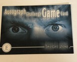 Twilight Zone Vintage Trading Card # Autograph Challenge Game Card E - £1.54 GBP