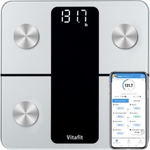 Vitafit Smart Bathroom Scale For Body Weight, Fsa Hsa Eligible, Weighing, Silver - $32.96