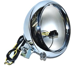 7&quot; Motorcycle Headlight Chrome Housing Headlamp Light Bulb Bucket Fits: ... - £63.90 GBP