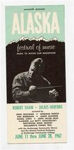 Alaska 7th Annual Festival of Music Brochure 1962 Northwest Orient Airli... - $17.82