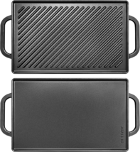 Cast Iron Reversible Grill Griddle,Double Sided Grill Pan Perfect for Gas G - $928.39 MXN