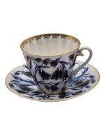 Lomonosov Porcelain Tea Set Cup and Saucer Bluebells Vintage Ships Fast - $2,207.63 MXN