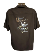 Tommy Bahama Vintage Brown Hawaiian Aloha Embroider Silk Button Up Shirt... - £77.84 GBP