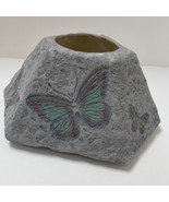 Porcelain Jar Candle Shade Topper Large Butterfly Textured Hexagon 4&quot; Hi... - $228.08 MXN