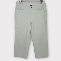 PATAGONIA stretch nylon khaki crop hiking outdoor pants | women&#39;s size 6 - $37.74