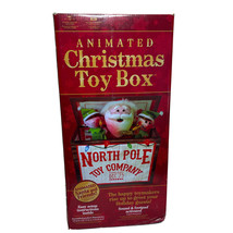 Christmas Toy Chest Music Box Treasury Favorites Animated Santa ELF Elve... - £70.07 GBP