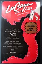 Vtg La Cage Aux Folles Theater Broadway Window Card Poster 14x22 Peter M... - $75.00