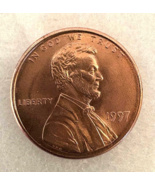 1997 U.S. penny no mint mark, Close AM, Rim Errors, off-center & More - $384.12