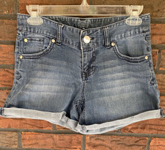 Express Denim Shorts Size 2 Mid Rise 5 Pocket Stretch Medium Blue Wash M... - $6.65