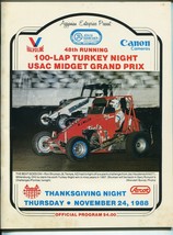 Turkey Night Grand Prix Midget Auto Race PROGRAM-48TH-1988-USAC-ASCOT PARK-vf - £42.62 GBP