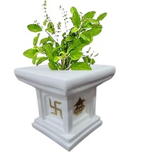 Handcrafted Tulsi Planter - Sacred Holy Basil Pot for Indoor/Outdoor Gardening - £147.83 GBP
