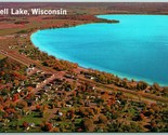 Aerial View Greetings From Shell Lake Wisconsin WI UNP Unused Chrome Pos... - $2.92
