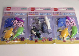 3 Packs Ocean animals Erasers Gift Beach lover, come apart, for treasure... - £7.38 GBP