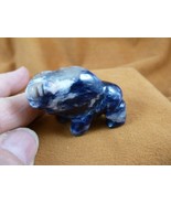 Y-BUF-568 little Blue Gray Sodalite BUFFALO bison gemstone gem figurine ... - $25.64 CAD