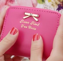 1pcs/lot Women Lady Mini  Leather Coin Purse zipper Wallet Card Holders Women&#39; F - £44.31 GBP