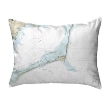 Betsy Drake Cape Hatteras, NC Nautical Map Noncorded Indoor Outdoor Pillow 16x20 - £42.82 GBP