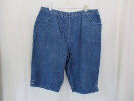 Croft &amp; Barrow pants  shorts Capri cropped 3X medium wash denim pull-on - £10.77 GBP